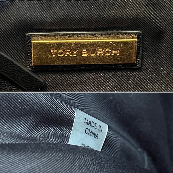 Tory Burch Fleming Leather Convertible Shoulder Bag Crossbody Black Quilted - Picture 2 of 12